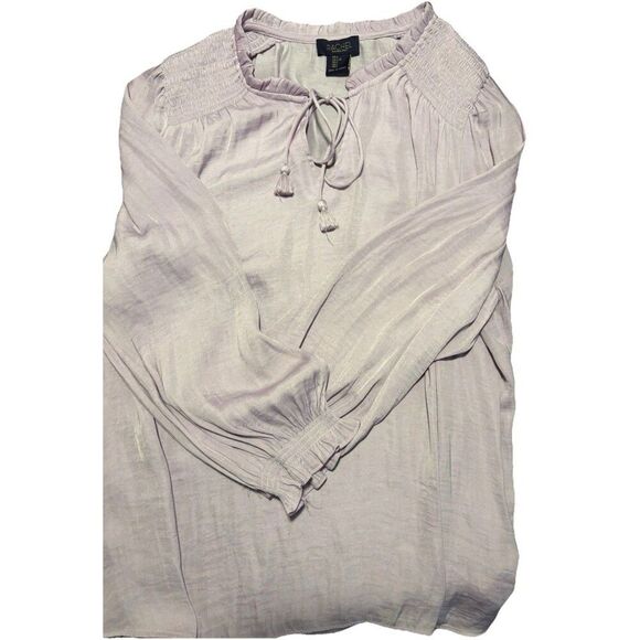Rachel Rachel Roy Peasant Tassel Blouse Women’s Size Large Lilac Long Sleeve - Picture 7 of 7